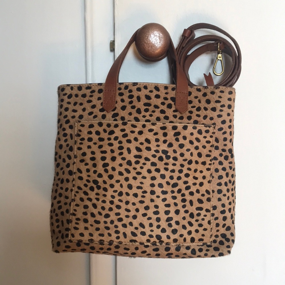Madewell leather hair calf tote with detachable straps